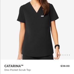 NWT Figs Women’s Black Catarina scrub top L